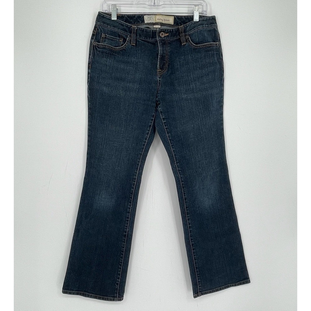 Ann Taylor LOFT Women's Blue Stretch Western Curvy Bootcut Denim Jeans Size 10